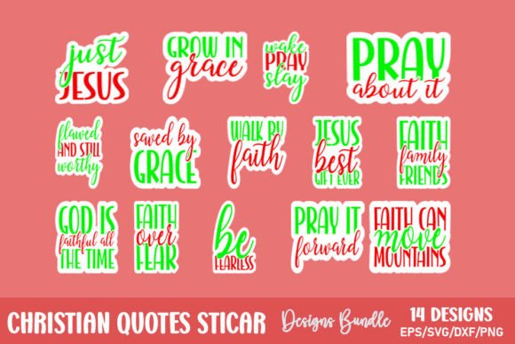 Christian Quotes Sticar Bundle: Graphics for Faith Crafts