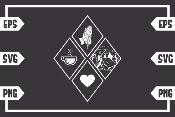 Coffee Jesus Heart & Tent: Graphics for Crafts
