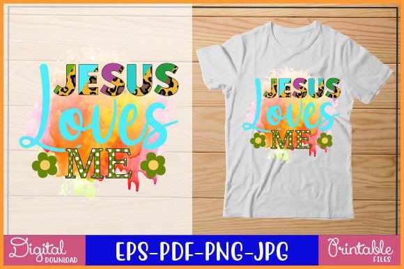 Easter Jesus Loves Me Sublimation Graphics for Crafts