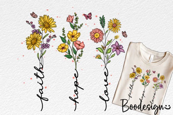 Faith Hope Love Christian Floral PNG Review