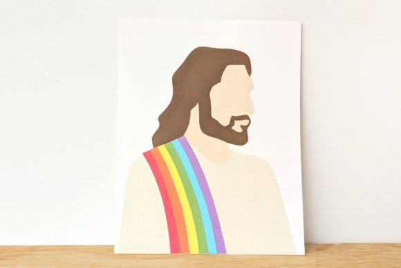 Minimalist Jesus Rainbow SVG for Graphics and Crafts