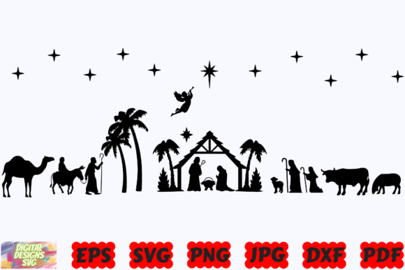 Nativity SVG Graphics for Seasonal Crafts Branding