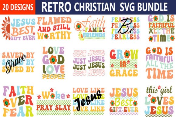 Retro Christian SVG Bundle: Graphics for Faith Crafts